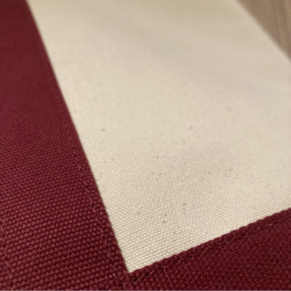 Madewell Canvas Boat Tote in Burgundy and Off-White - Picture 5 of 8